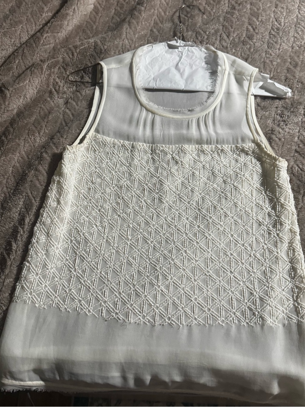 Lucky Brand Embroidered Sheer Tank – Size XS